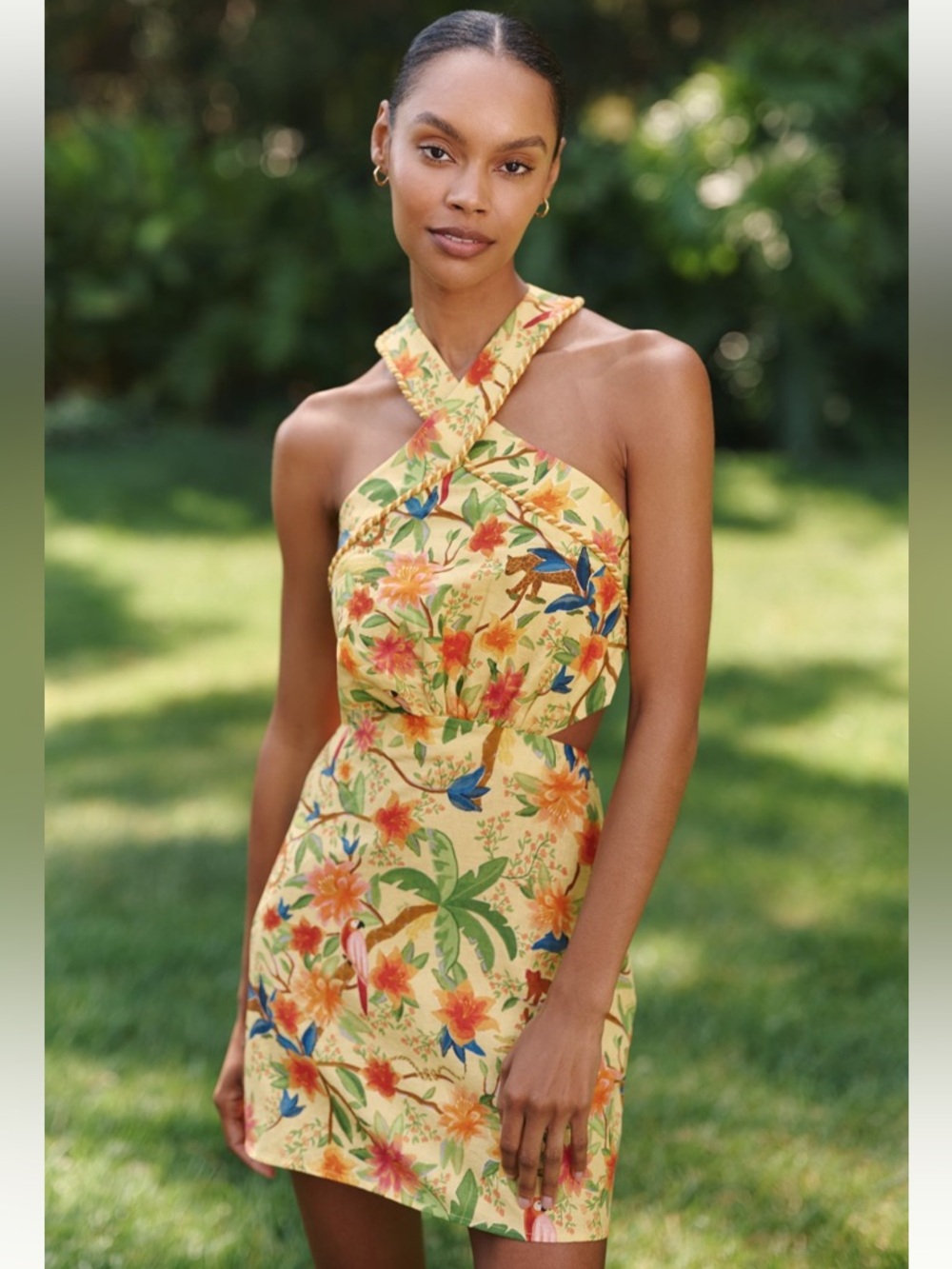 Farm Rio x Anthropologie Halter Mini Dress NWT L